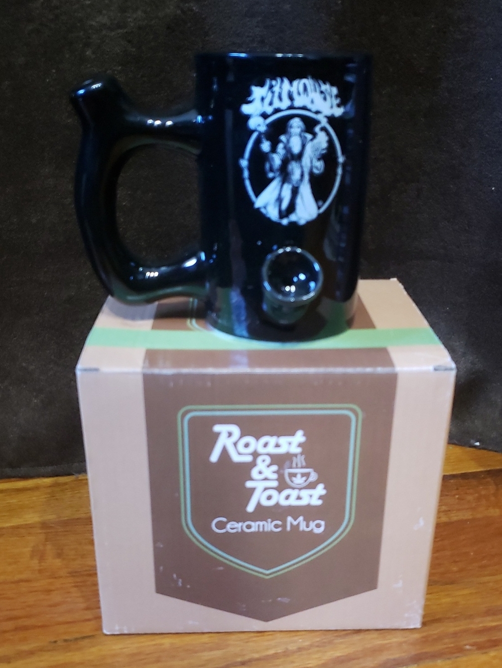 Titmouse 420 Black Graphic Ceramic Mug Coffe Cup Smoke Roast Toast Skull Wizard